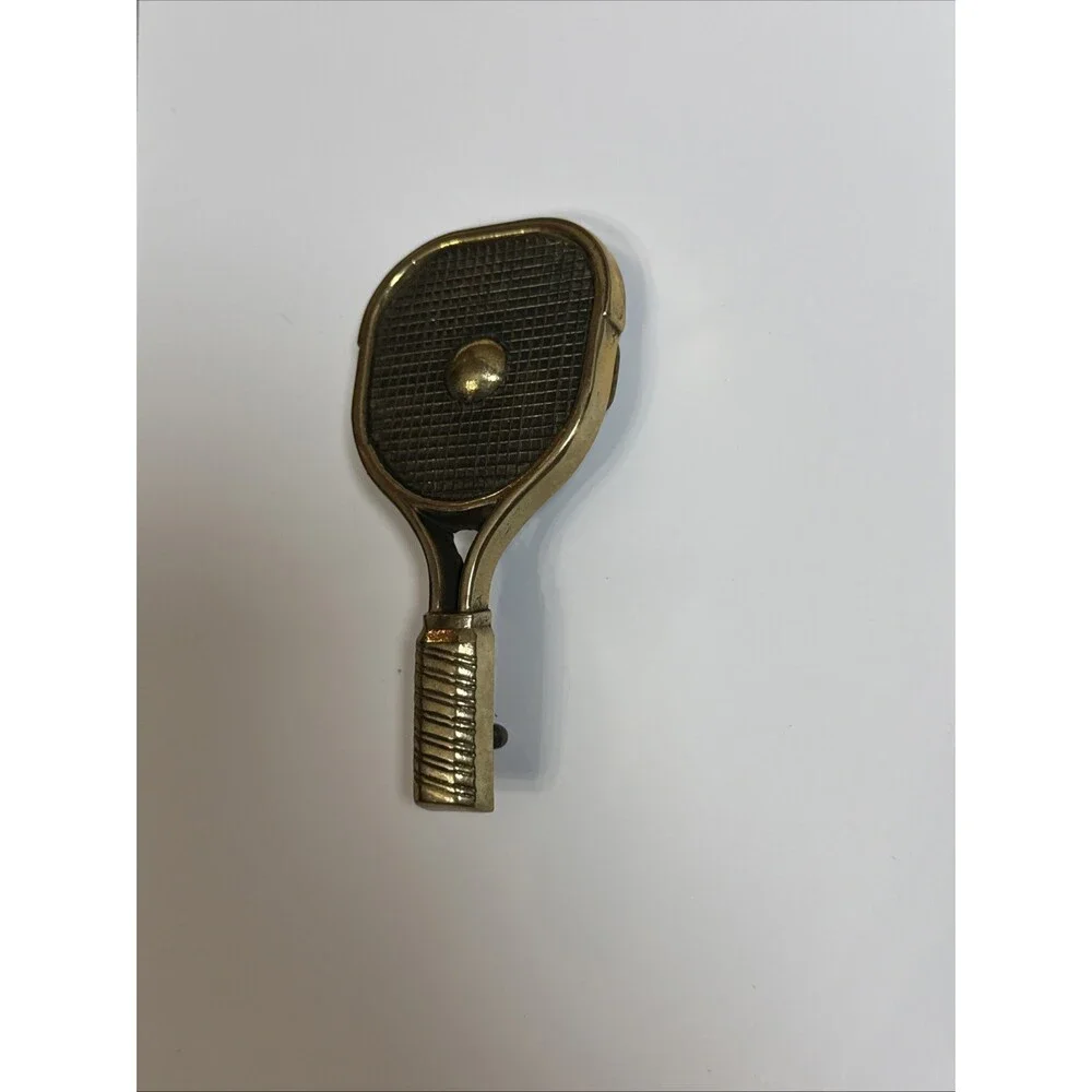 Tennis Racket Baron Belt Buckle Racquet Ball 1978 Sports Vintage Solid Brass